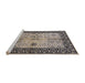 Sideview of Machine Washable Industrial Modern Taupe Brown Rug, wshurb847