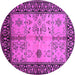 Round Oriental Pink Industrial Rug, urb847pnk