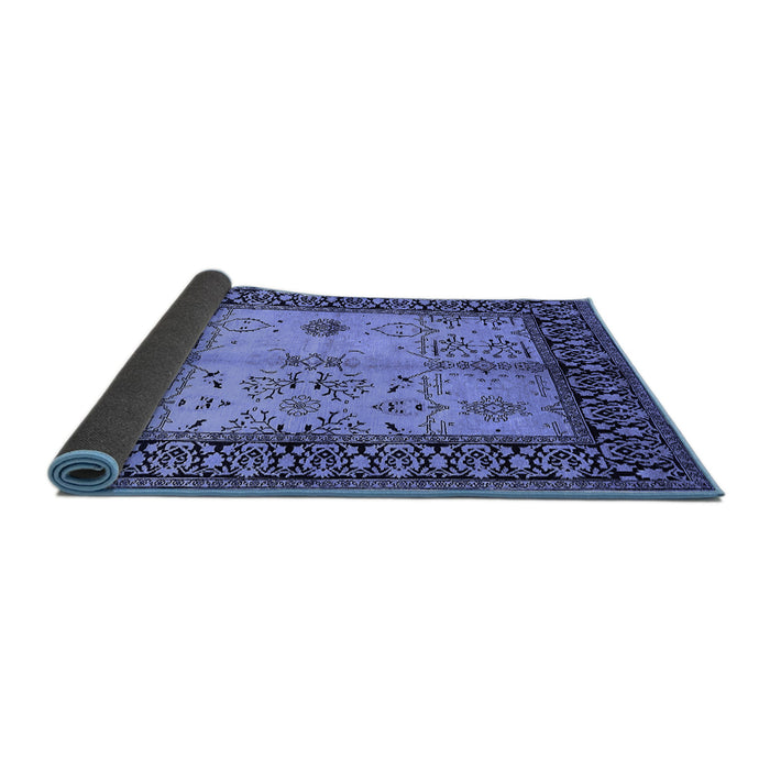 Sideview of Oriental Blue Industrial Rug, urb847blu