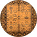 Round Oriental Orange Industrial Rug, urb847org