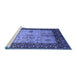 Sideview of Machine Washable Oriental Blue Industrial Rug, wshurb847blu