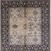 Square Machine Washable Industrial Modern Taupe Brown Rug, wshurb847