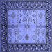 Square Oriental Blue Industrial Rug, urb847blu