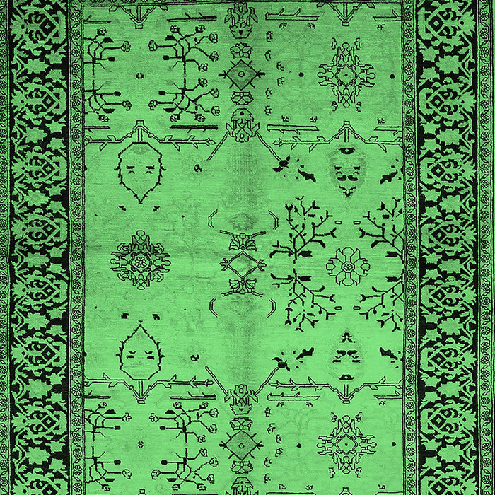 Machine Washable Oriental Emerald Green Industrial Area Rugs, wshurb847emgrn