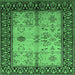 Square Oriental Emerald Green Industrial Rug, urb847emgrn