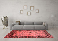 Machine Washable Oriental Red Industrial Rug, wshurb847red