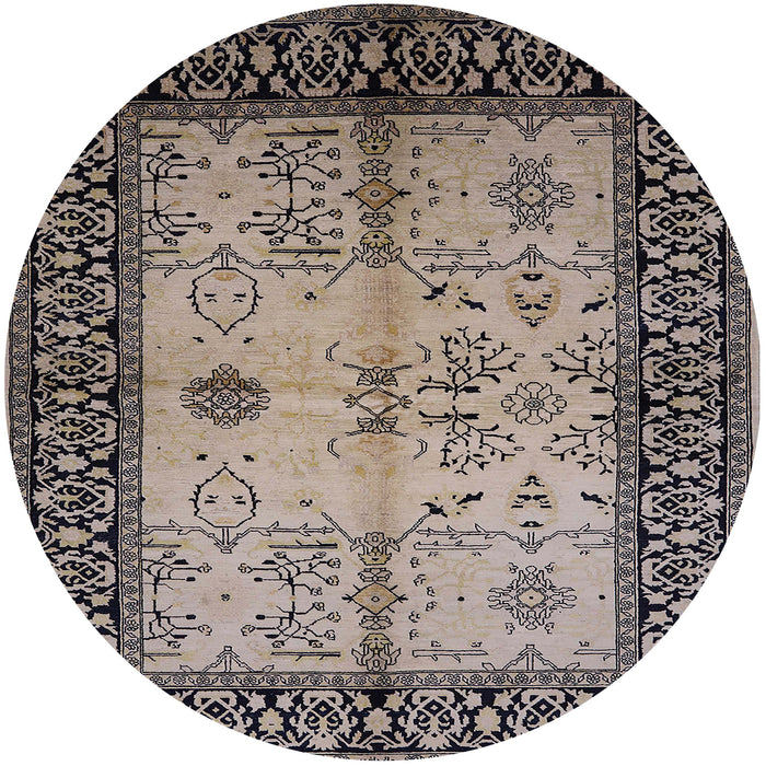 Round Machine Washable Industrial Modern Taupe Brown Rug, wshurb847