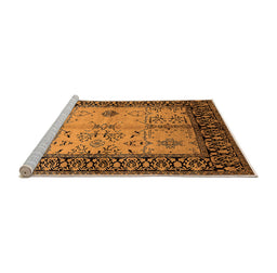 Sideview of Machine Washable Oriental Orange Industrial Area Rugs, wshurb847org
