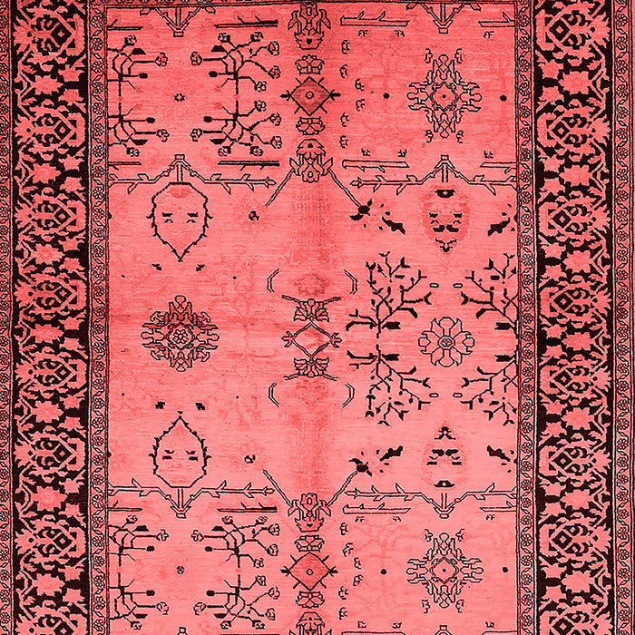 Machine Washable Oriental Red Industrial Rug, wshurb847red
