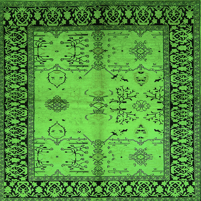 Square Oriental Green Industrial Rug, urb847grn