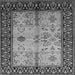 Square Machine Washable Oriental Gray Industrial Rug, wshurb847gry