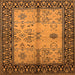 Square Oriental Orange Industrial Rug, urb847org