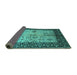 Sideview of Oriental Turquoise Industrial Rug, urb847turq