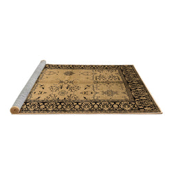 Sideview of Machine Washable Oriental Brown Industrial Rug, wshurb847brn