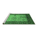 Sideview of Machine Washable Oriental Emerald Green Industrial Area Rugs, wshurb847emgrn