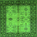 Square Machine Washable Oriental Green Industrial Area Rugs, wshurb847grn