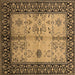 Square Oriental Brown Industrial Rug, urb847brn