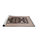 Sideview of Machine Washable Industrial Modern Coffee Brown Rug, wshurb848