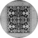 Round Oriental Gray Industrial Rug, urb848gry