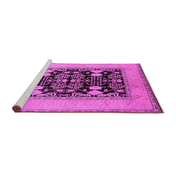 Sideview of Machine Washable Oriental Pink Industrial Rug, wshurb848pnk