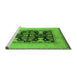 Sideview of Machine Washable Oriental Green Industrial Area Rugs, wshurb848grn