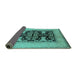 Sideview of Oriental Turquoise Industrial Rug, urb848turq