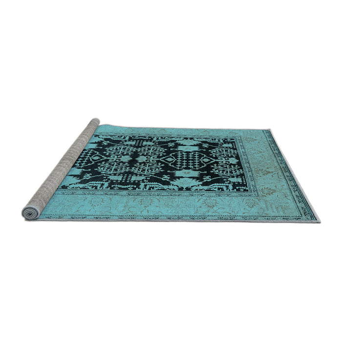 Sideview of Machine Washable Oriental Light Blue Industrial Rug, wshurb848lblu