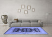 Machine Washable Oriental Blue Industrial Rug in a Living Room, wshurb848blu