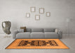 Machine Washable Oriental Orange Industrial Area Rugs in a Living Room, wshurb848org