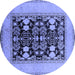 Round Oriental Blue Industrial Rug, urb848blu