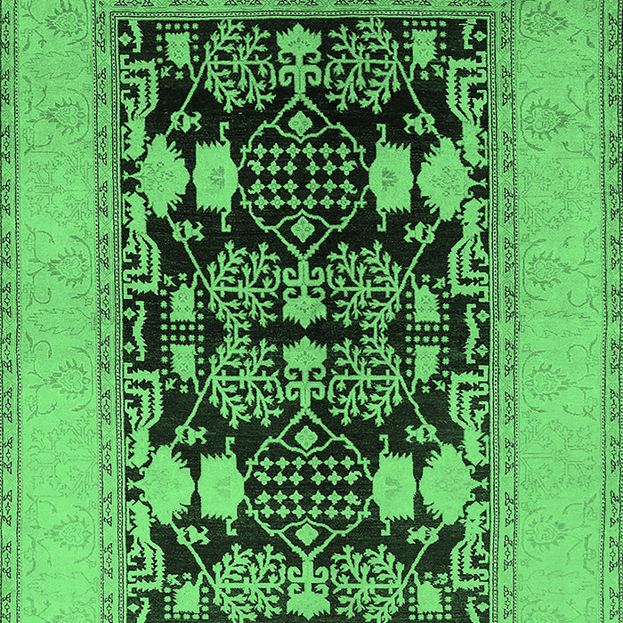 Machine Washable Oriental Emerald Green Industrial Area Rugs, wshurb848emgrn