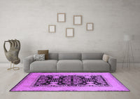 Machine Washable Oriental Purple Industrial Rug, wshurb848pur