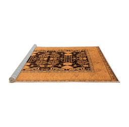 Sideview of Machine Washable Oriental Orange Industrial Area Rugs, wshurb848org