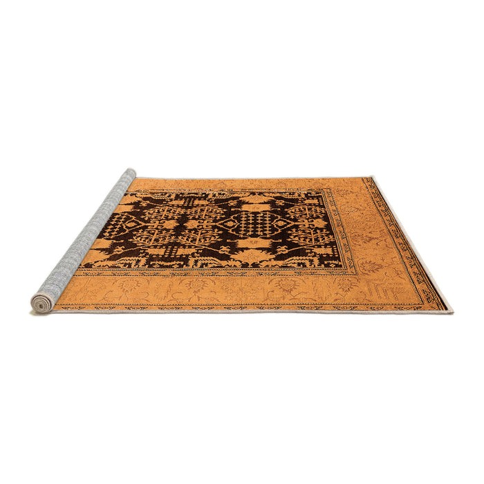 Sideview of Machine Washable Oriental Orange Industrial Area Rugs, wshurb848org