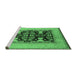 Sideview of Machine Washable Oriental Emerald Green Industrial Area Rugs, wshurb848emgrn