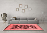 Machine Washable Oriental Red Industrial Rug, wshurb848red