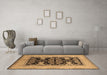 Machine Washable Oriental Brown Industrial Rug in a Living Room,, wshurb848brn