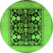 Round Oriental Green Industrial Rug, urb848grn