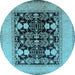 Round Oriental Light Blue Industrial Rug, urb848lblu