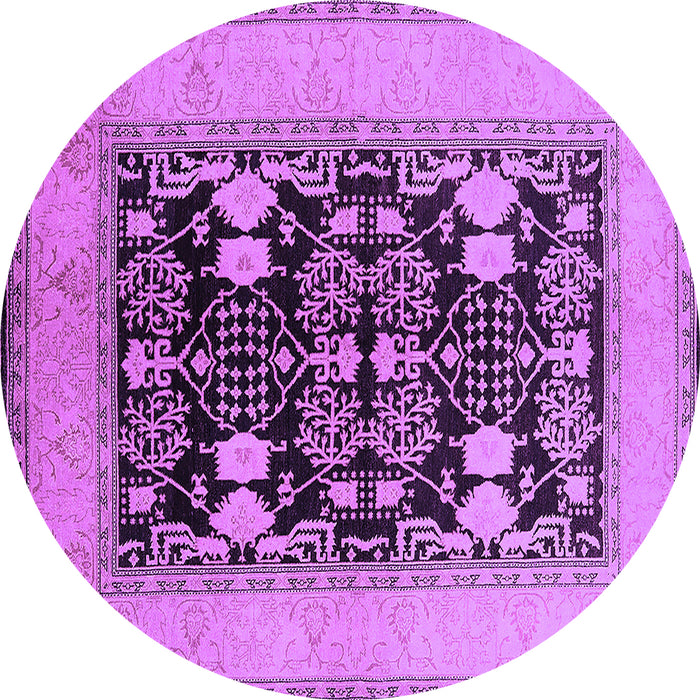 Round Oriental Purple Industrial Rug, urb848pur