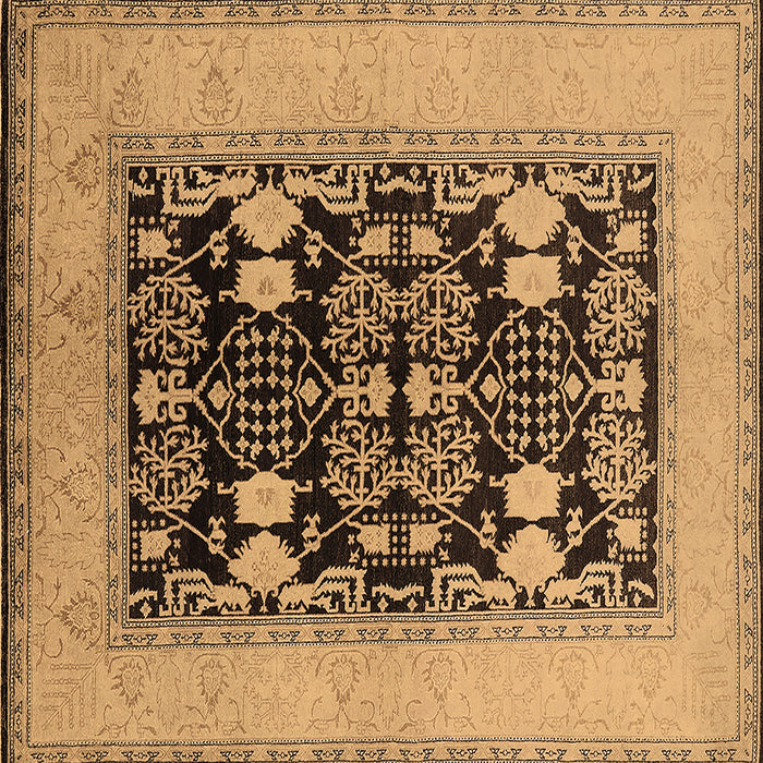 Square Oriental Brown Industrial Rug, urb848brn