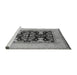 Sideview of Machine Washable Oriental Gray Industrial Rug, wshurb848gry