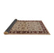 Sideview of Mid-Century Modern Sienna Brown Oriental Rug, urb849