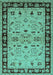 Machine Washable Oriental Turquoise Industrial Area Rugs, wshurb849turq