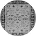 Round Oriental Gray Industrial Rug, urb849gry