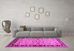 Machine Washable Oriental Pink Industrial Rug in a Living Room, wshurb849pnk