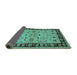 Sideview of Oriental Turquoise Industrial Rug, urb849turq