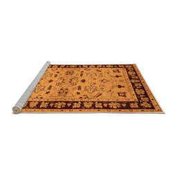 Sideview of Machine Washable Oriental Orange Industrial Area Rugs, wshurb849org