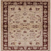 Square Mid-Century Modern Sienna Brown Oriental Rug, urb849