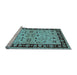 Sideview of Machine Washable Oriental Light Blue Industrial Rug, wshurb849lblu